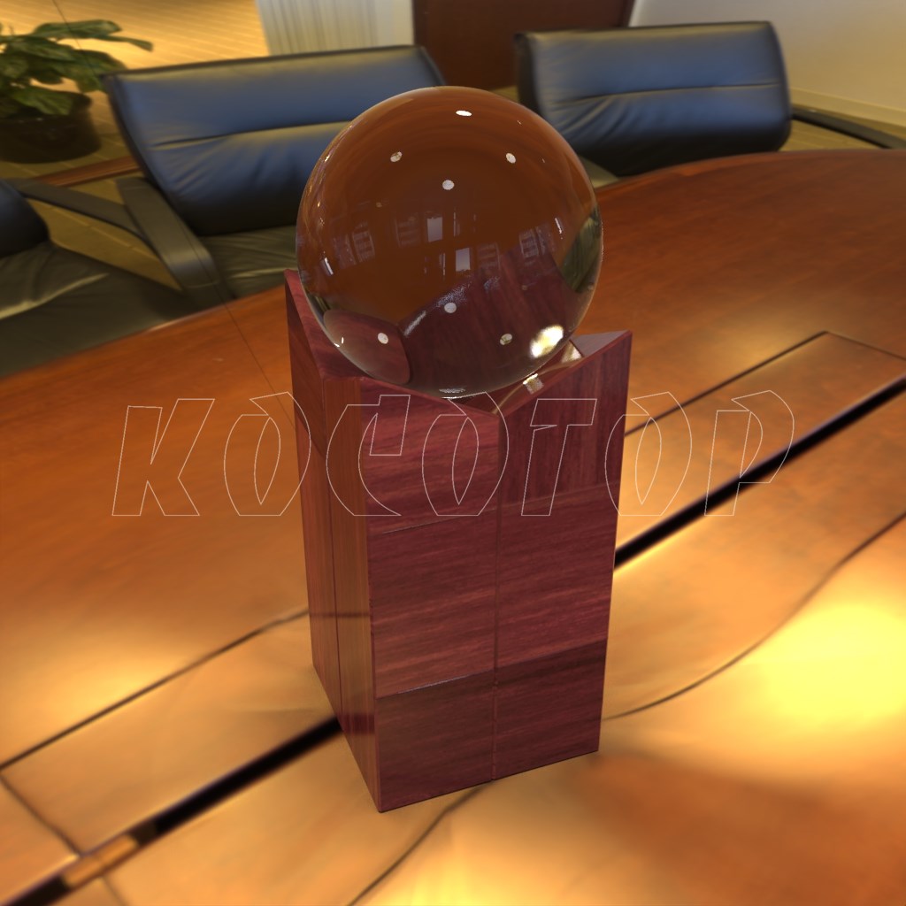Фото 5 - 3D внутренняя гравировка в шаре на деревянном постаменте.