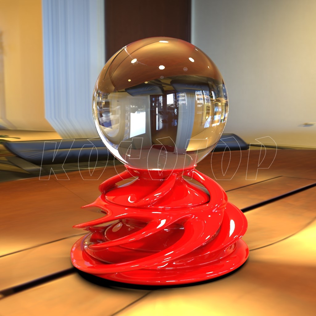 Фото 2 - Внутренняя 3D гравировка шар на постаменте KSG-618.